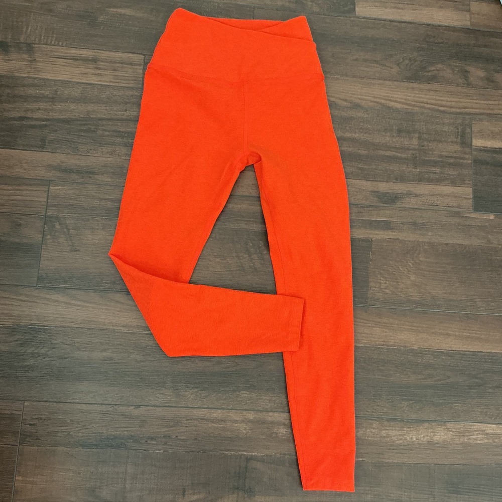 Beyond Yoga Spacedye Crossover High Waisted Leggings Orange Heather Small Active